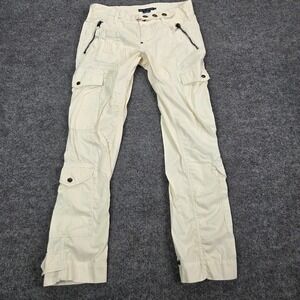 Vintage Polo Ralph Lauren Pants Womens 10 Ivory Paratrooper Military Cargo Y2K